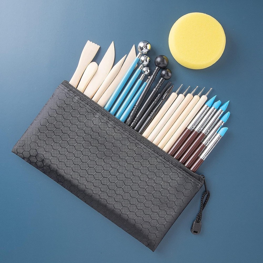 Clay Tools Kit, 25 PCS Ceramics Polymer Clay Sculpting Modeling Pottery Tools...
