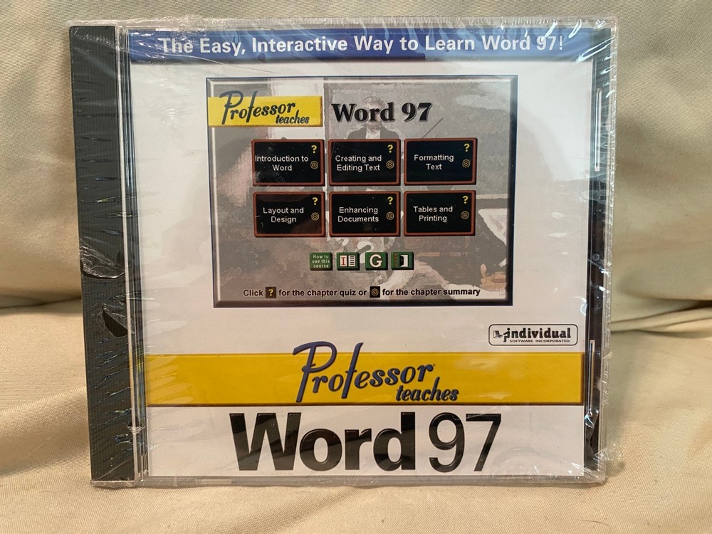 Professor Teaches Windows Word Excel PowerPoint Front Page 2000 Training CDs Set