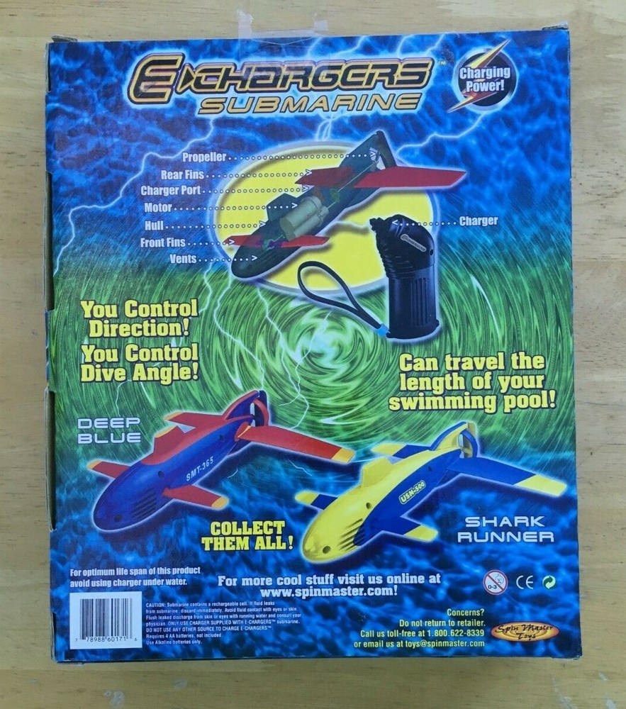 New! AIR HOGS E CHARGERS RED SUBMARINE