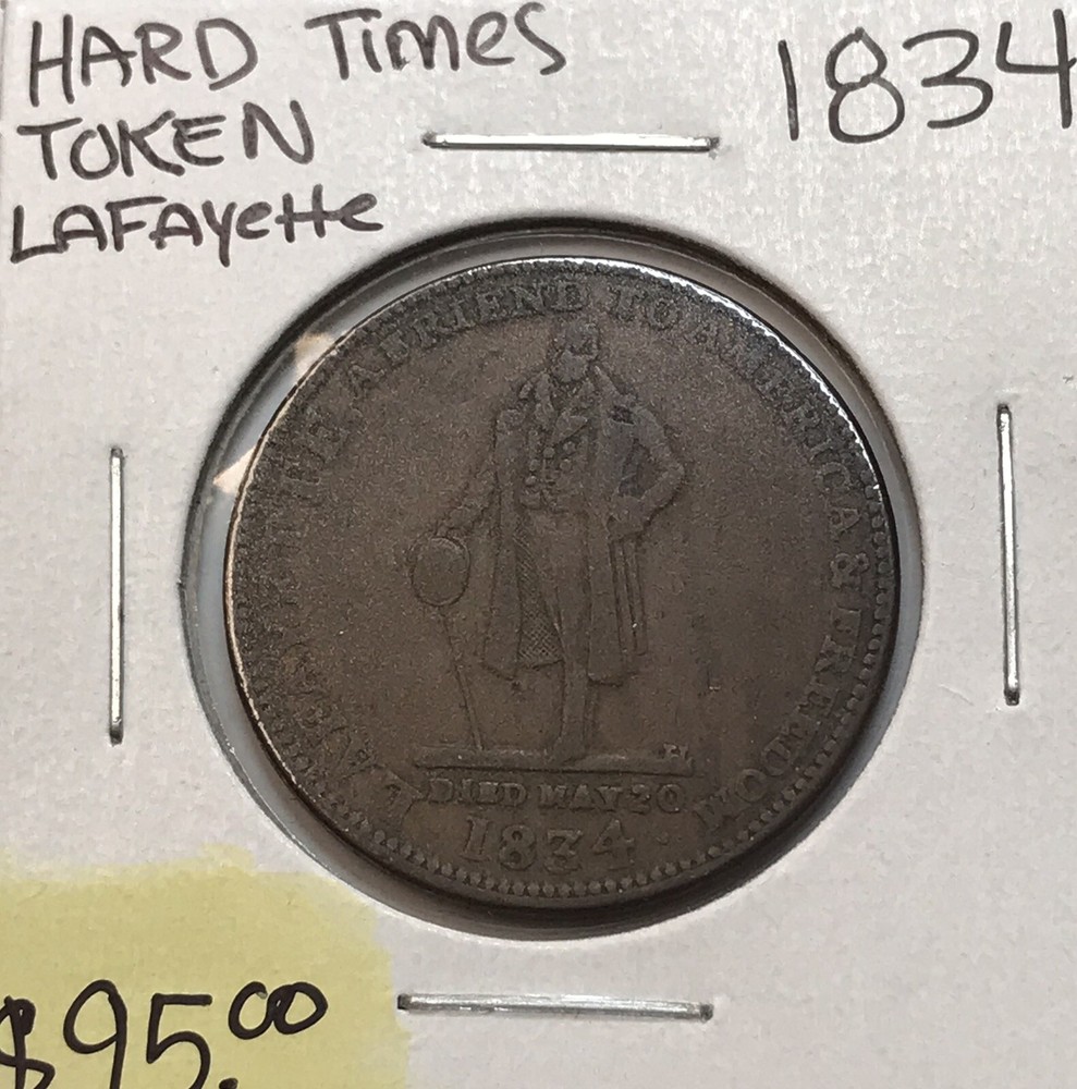 1834 Hard Times Token Lafayette