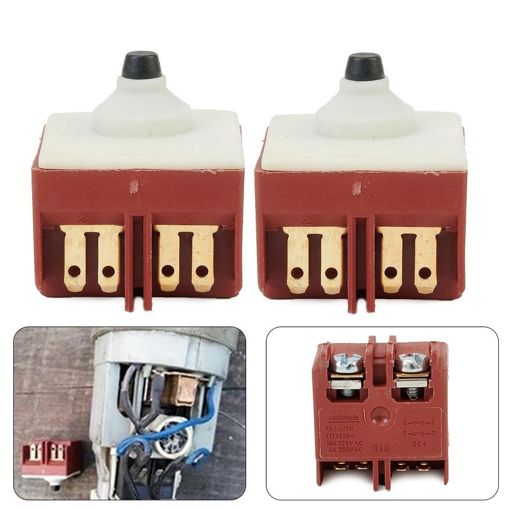 2pcs Angle Grinder 250V 5A NO Push Button Switch for GWS6 8-100 TWS6600