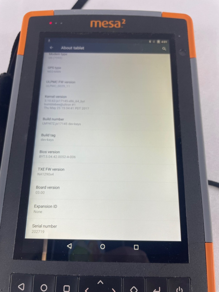 JUNIPER SYSTEM MESA 2 MS2-151 ANDROID SURVEY DATA COLLECTION RUGGED TABLET