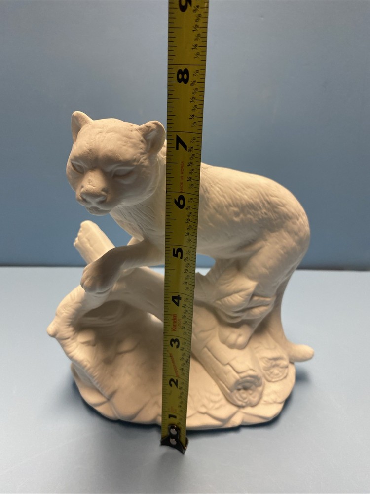 Ceramic Bisque Cougar On Tree Ready to Paint Your Ideas