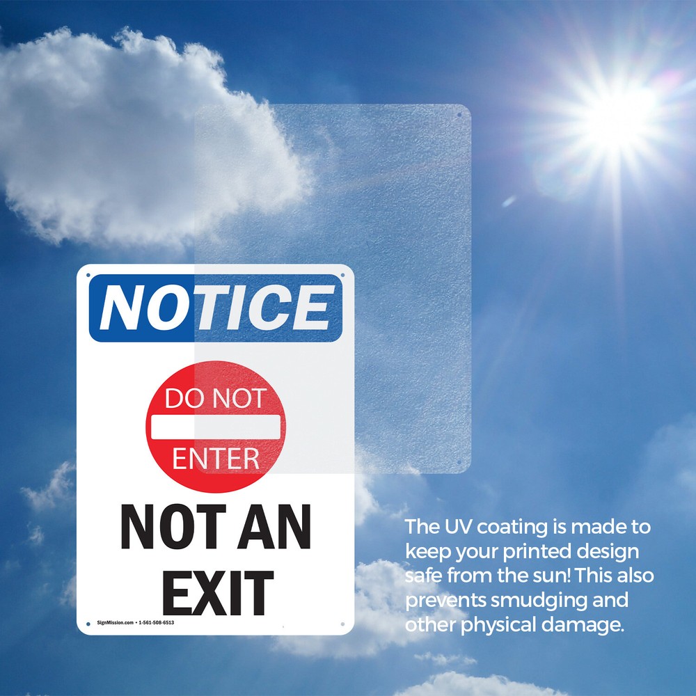 (2 Pack) Not An Exit OSHA Notice Sign Decal Metal Plastic