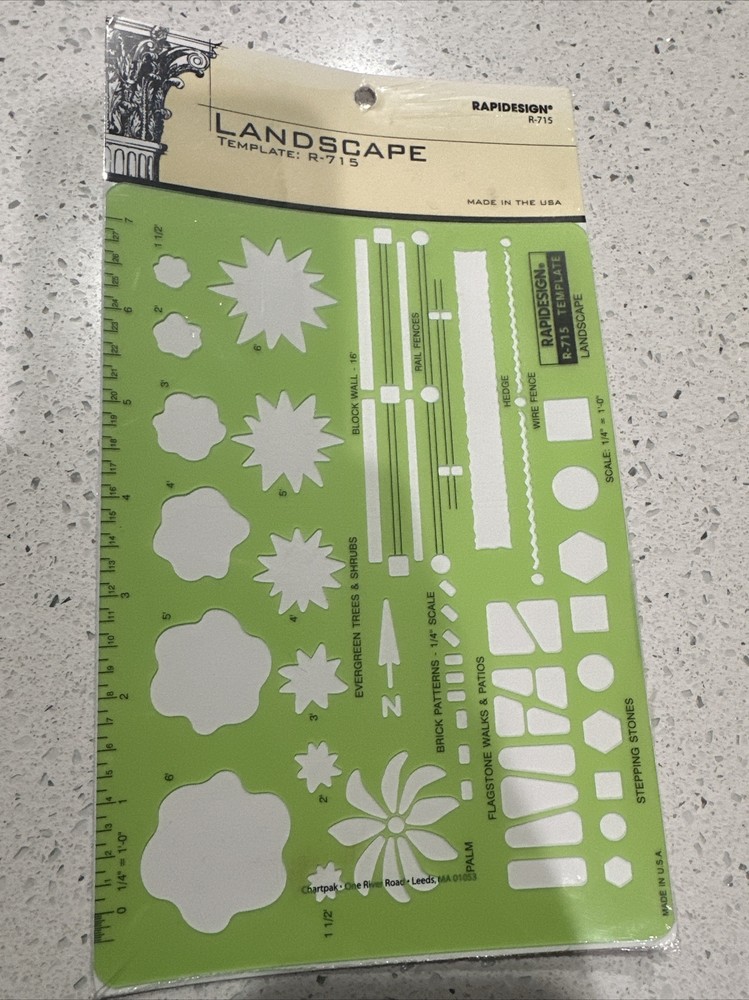 Rapidesign Template - Landscape 1/4" Scale  -R-715