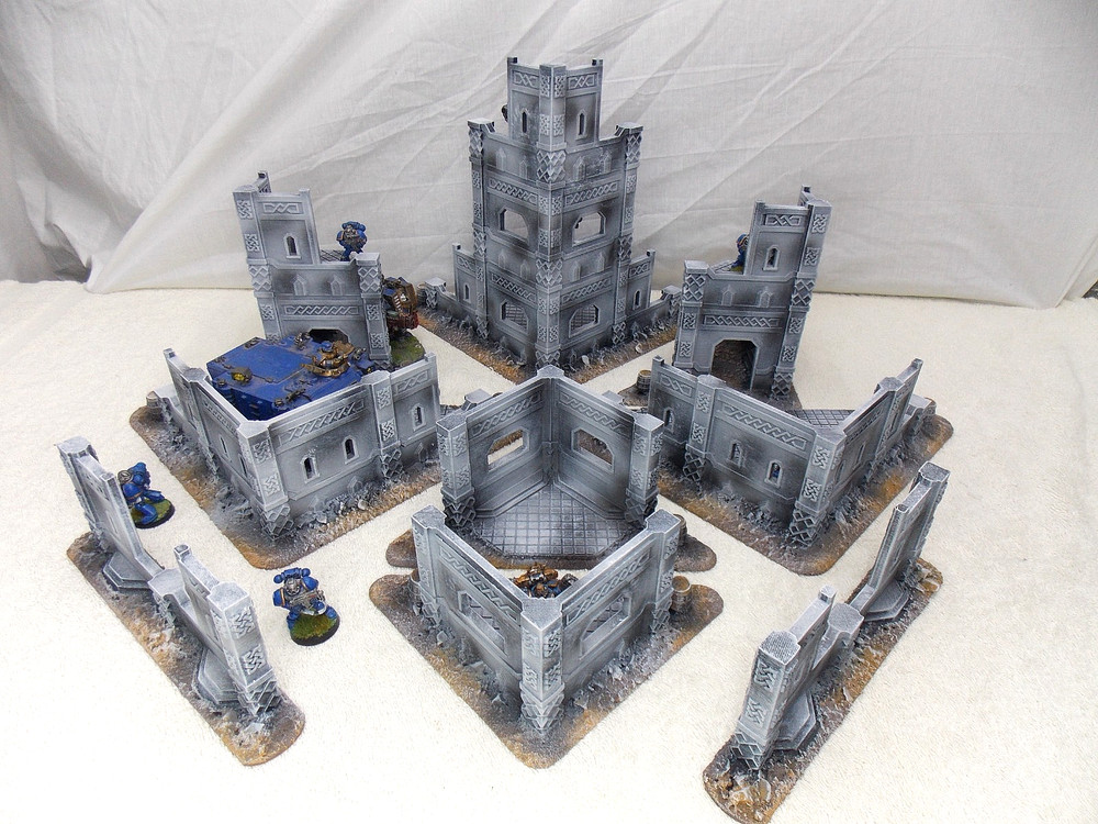 WARGAMING TERRAIN PAINTED, MEGA BUNDLE SET OF 9 PIECES
