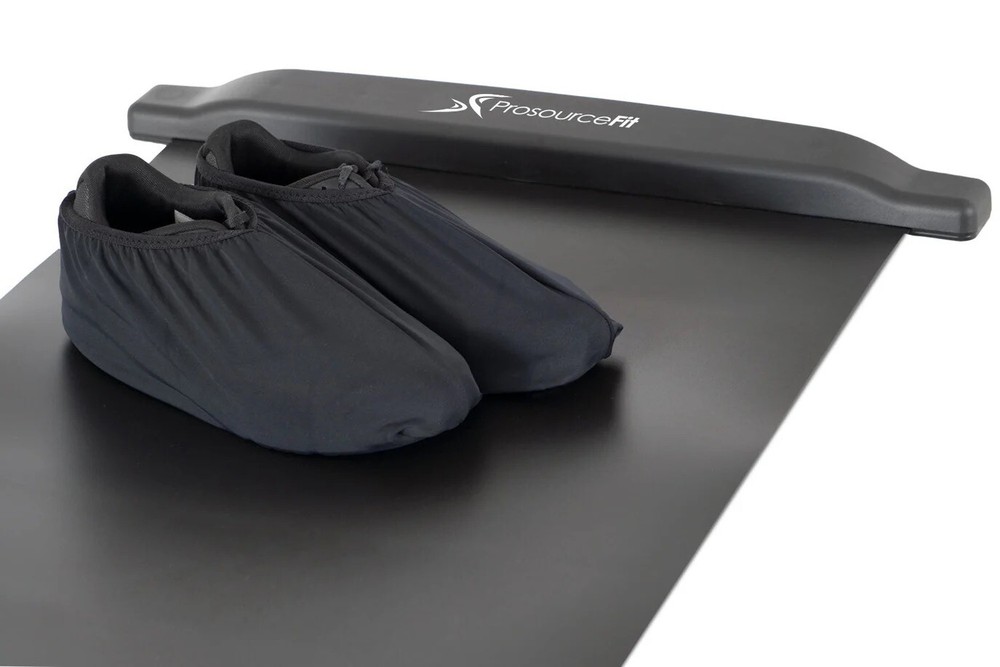 ProsourceFit Slide Board Mat Exercise 6' with End Stops, Booties, Carry case