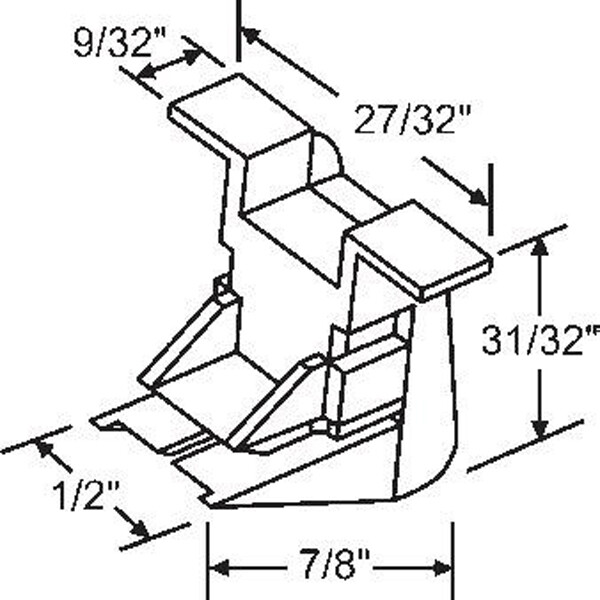 STB Bottom Guide for Window Channel Balances, Unattached
