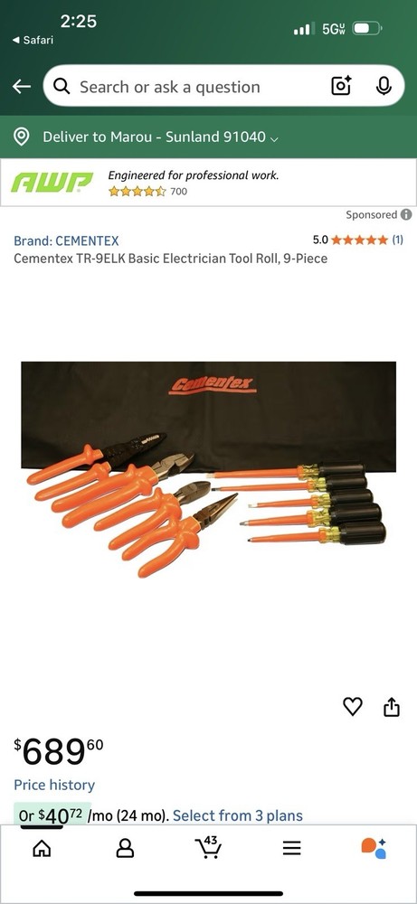 Insulated tools 9 piece.