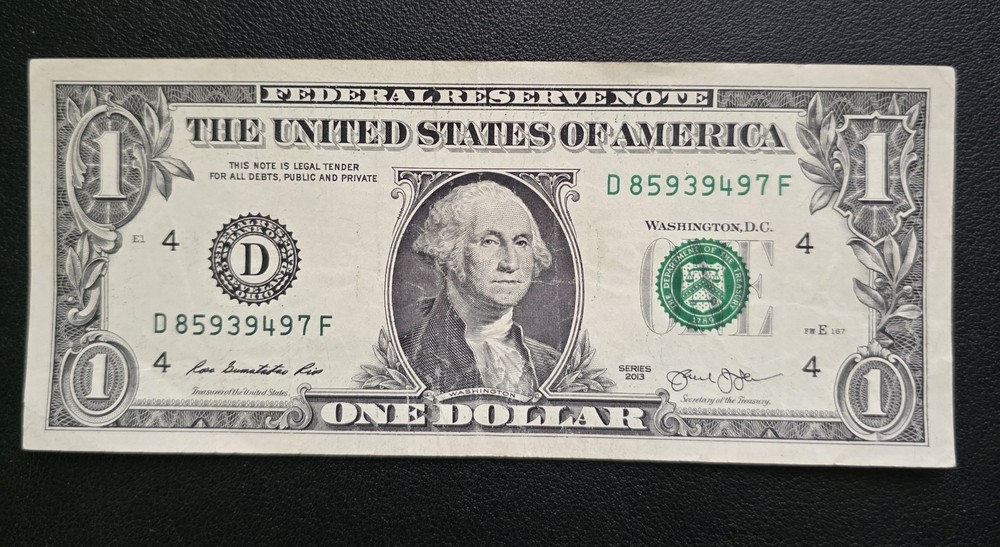 $1 Contaminated Ink Well Error D85939497F CIRC