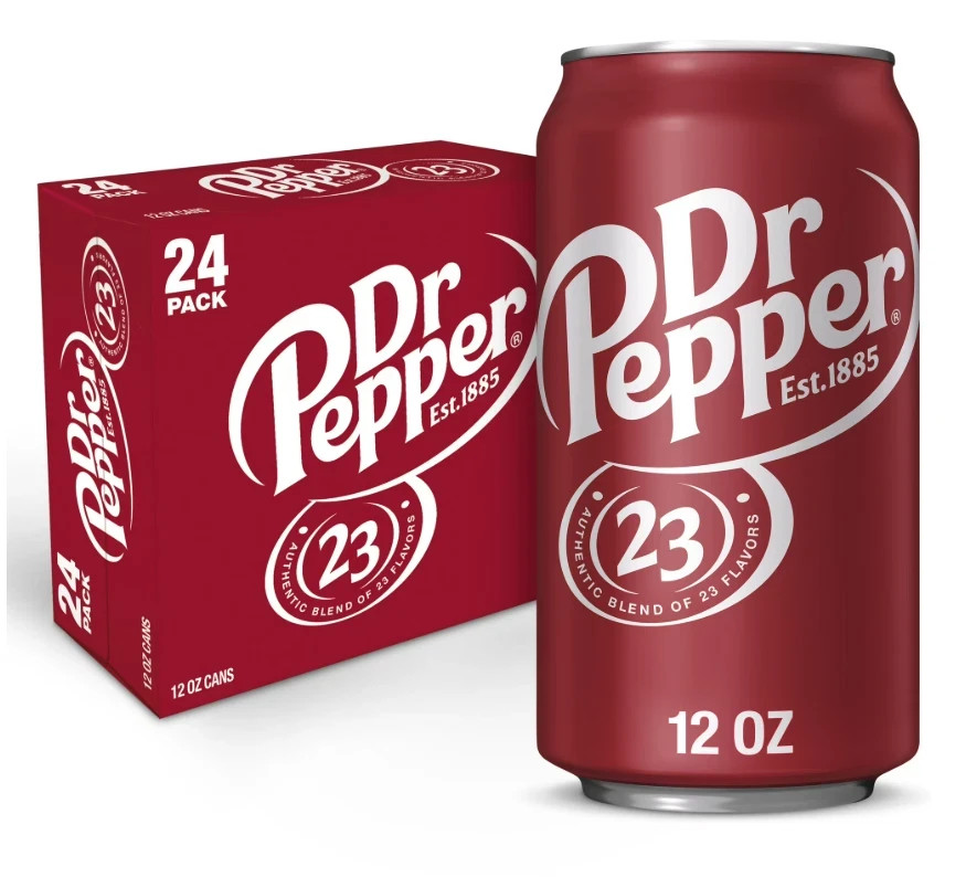Dr Pepper Soda Pop, 12 fl oz, 24 Pack Cans