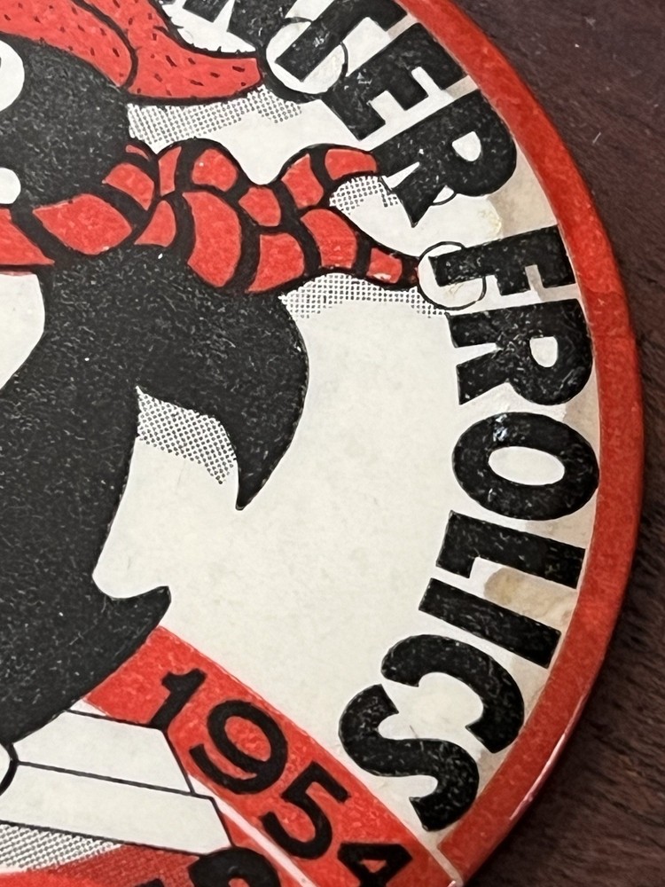 Superior Winter Frolics Centennial 1954, Pinback Button 2 in Dia.