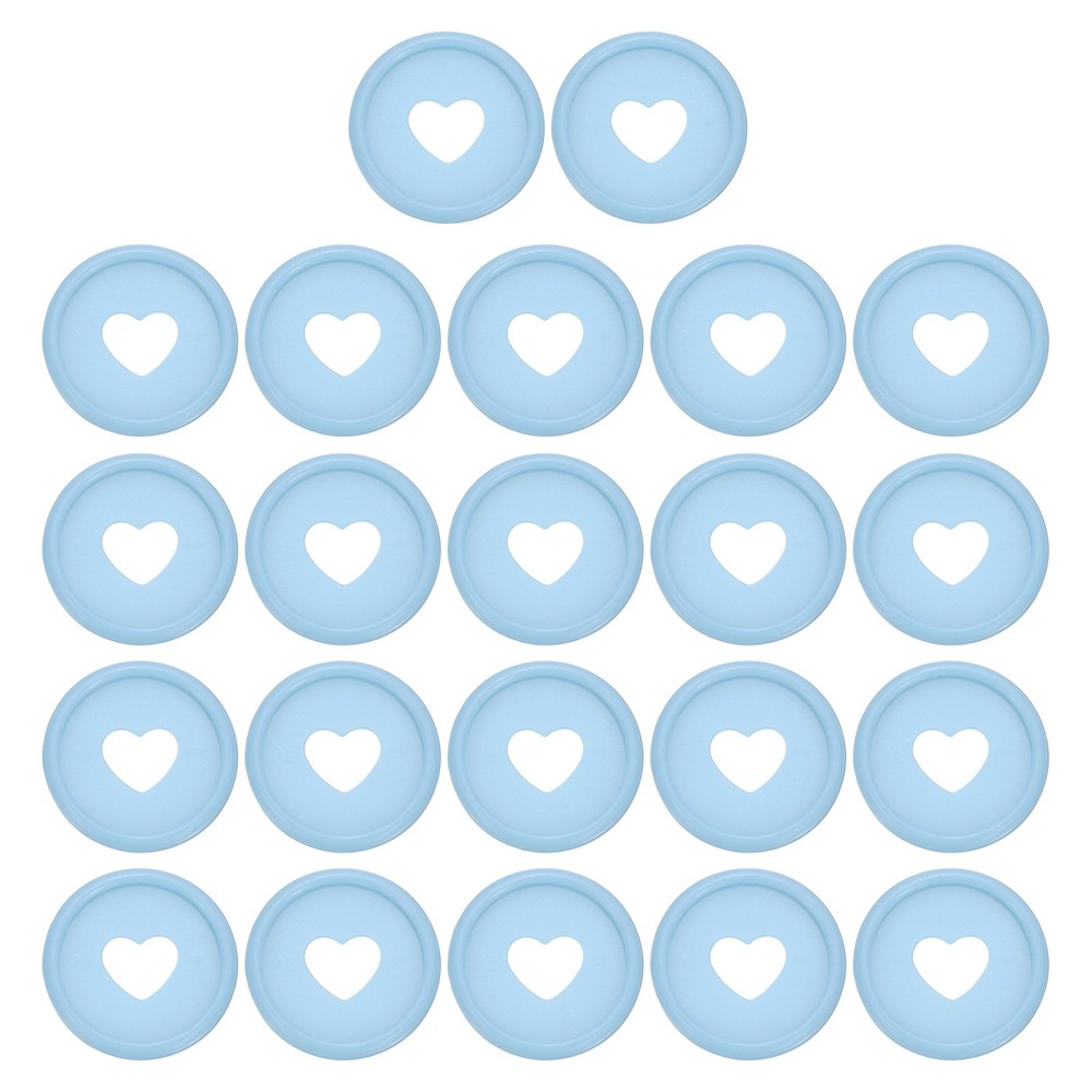 24mm Plastic Book Binding Discs, 22 Pack Expansion Discs Heart, Light Blue