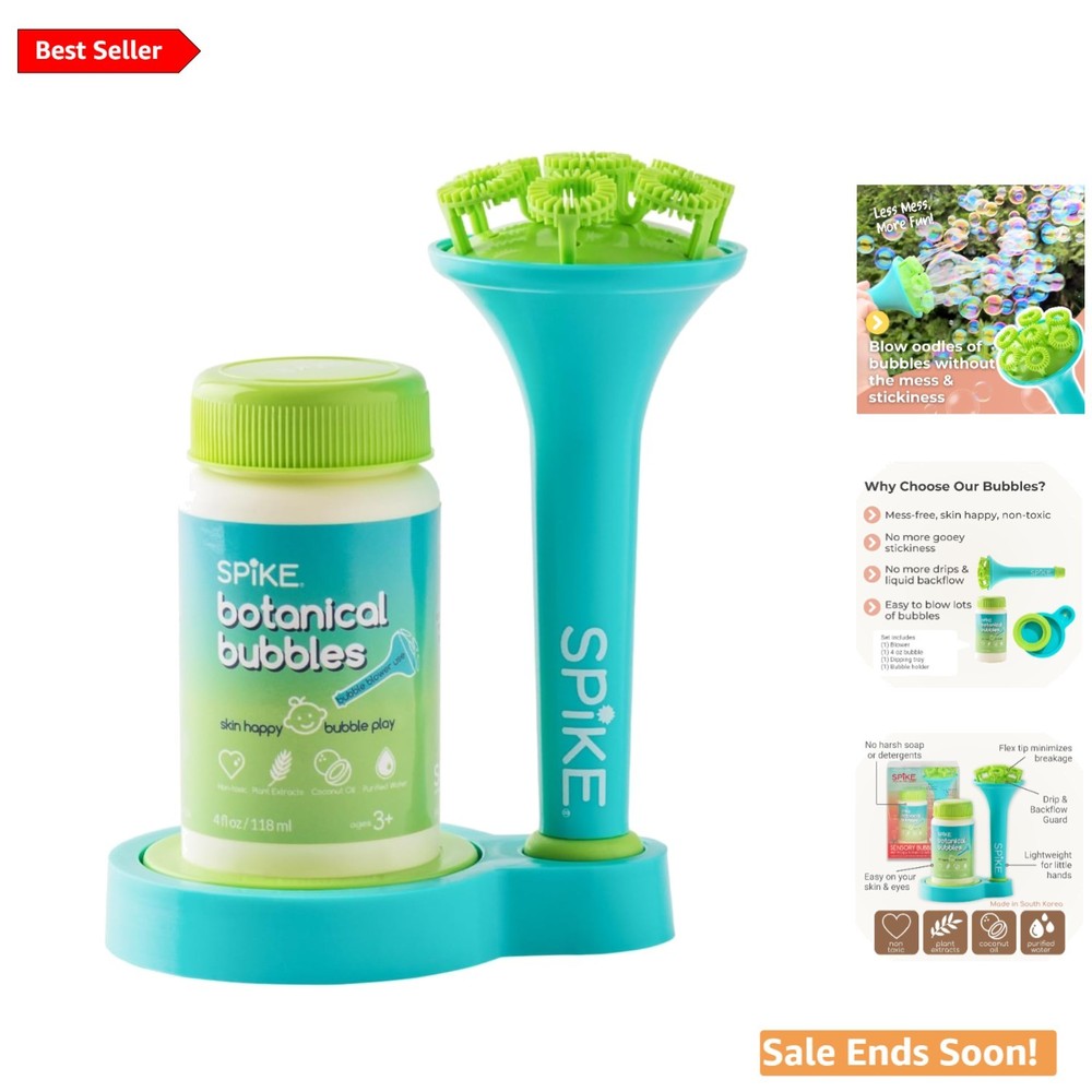 Sensory Bubble Play Set - Aqua Bubble Blower with Botanical Solution for Kids 3+