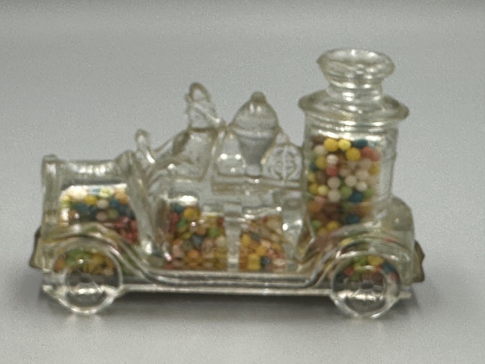 1920s FIRE ENGINE Large Boiler GLASS CANDY CONTAINER Antique A&E 220