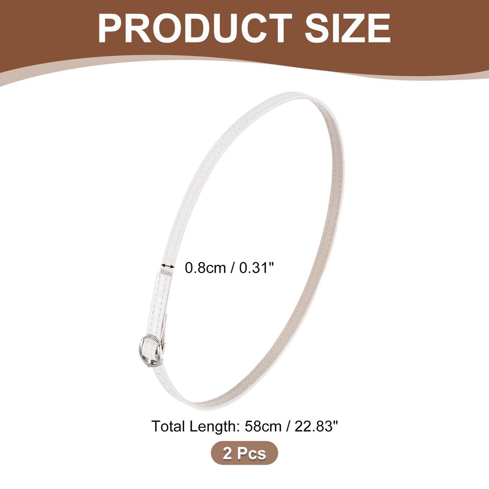 1 Pair Replacement Ankle Straps for Heels Shoe Band, White