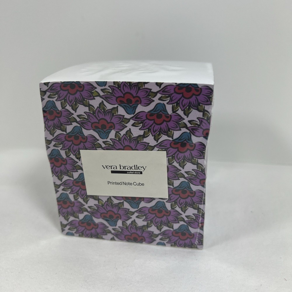 Vera Bradley Printed Note Paper Cube SCAEVOLA FAN New & Sealed 673 Sheets