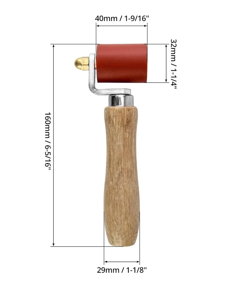 QWORK® Silicone Seam Roller, High Temperature Resistant Silicon Hand red