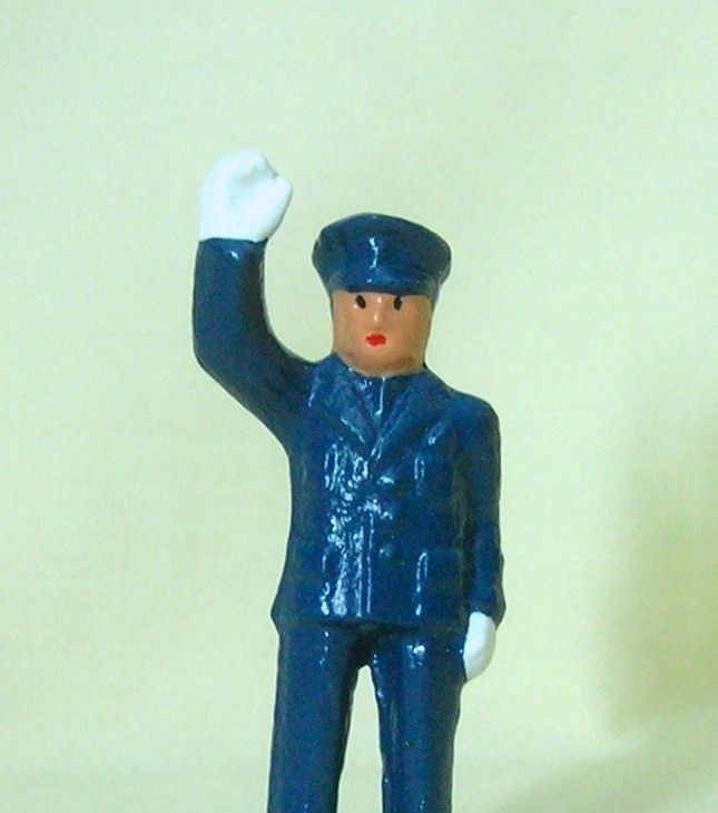 Policeman, Standard/G Scale train layout figure, Reproduction Grey Iron