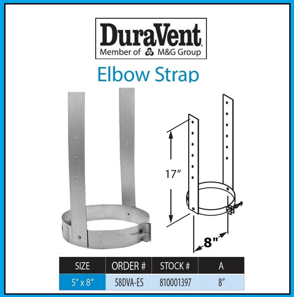 DURAVENT DirectVent Pro - 5" x 8" Galvanized Elbow Strap #58DVA-ES