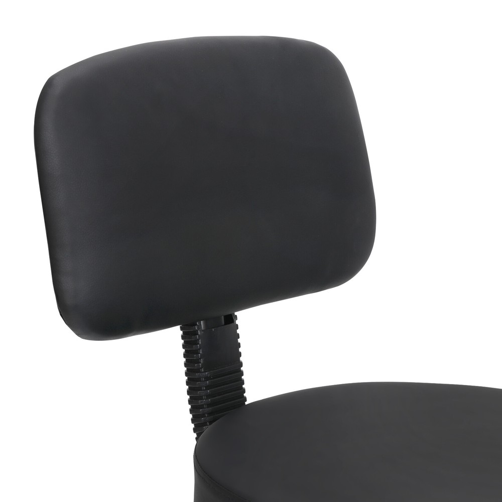 Pneumatic Rolling Adjustable Spa Salon Stool with Backrest, Black