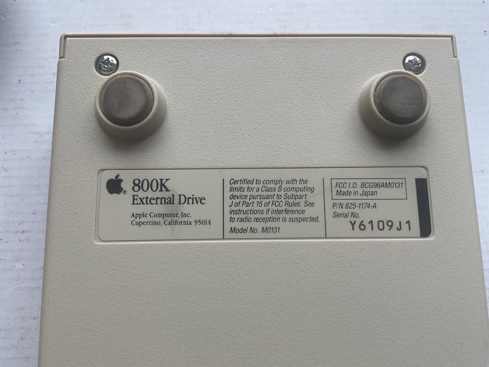Apple Disk Drive, Mac, Macintosh, 800K, External Disk Drive, M0131, Untested
