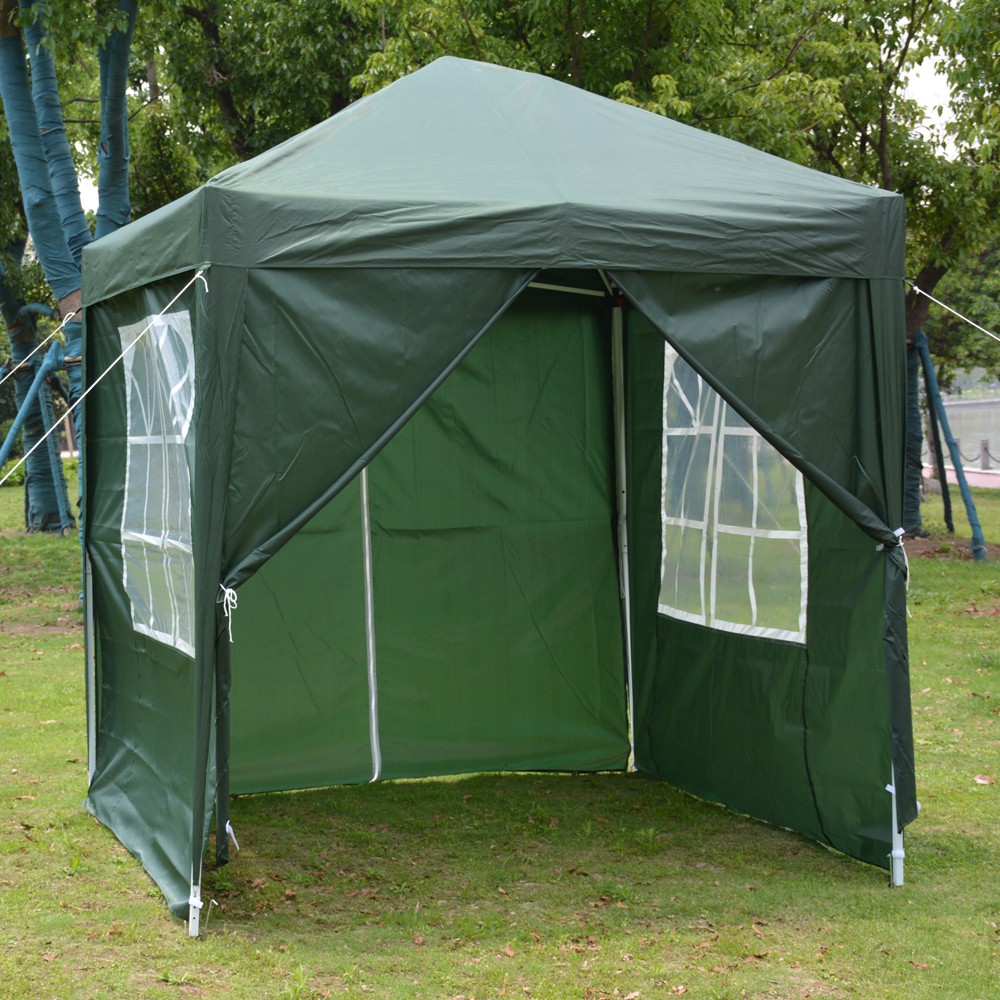 2 x 2m Two Doors&Two Windows Practical Waterproof Right-Angle Folding Tent Green