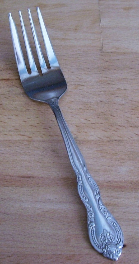 1 Salad Fork International Stainless China Rose Flower Scrolls