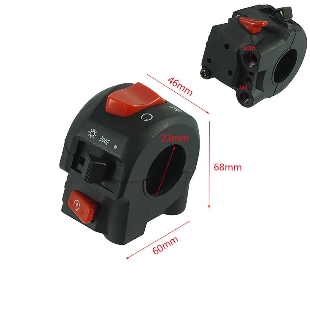 7/8" Motorcycle Handlebar Electrical Control Switch for Horn Turn Signal Start
