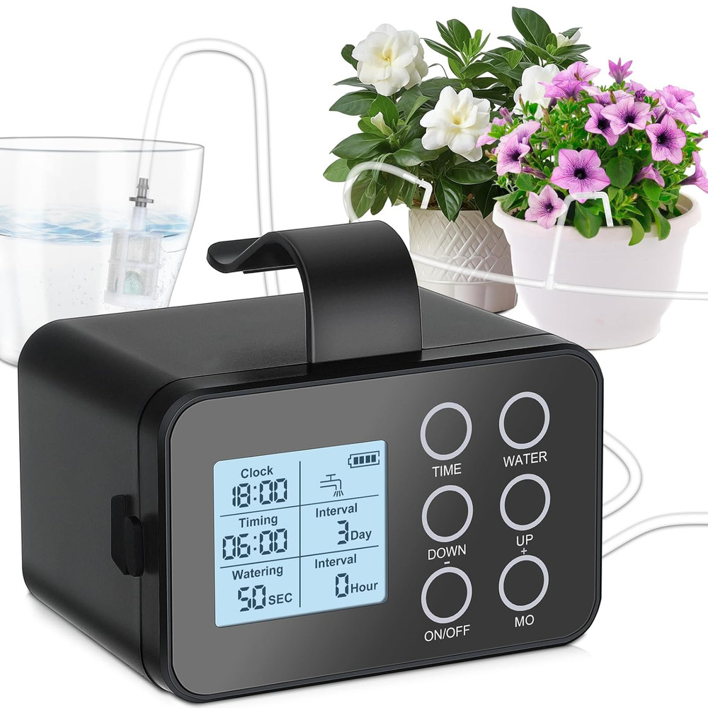 Automatic Plant Waterer Indoor: Drip Irrigation System with Large Display, Easy