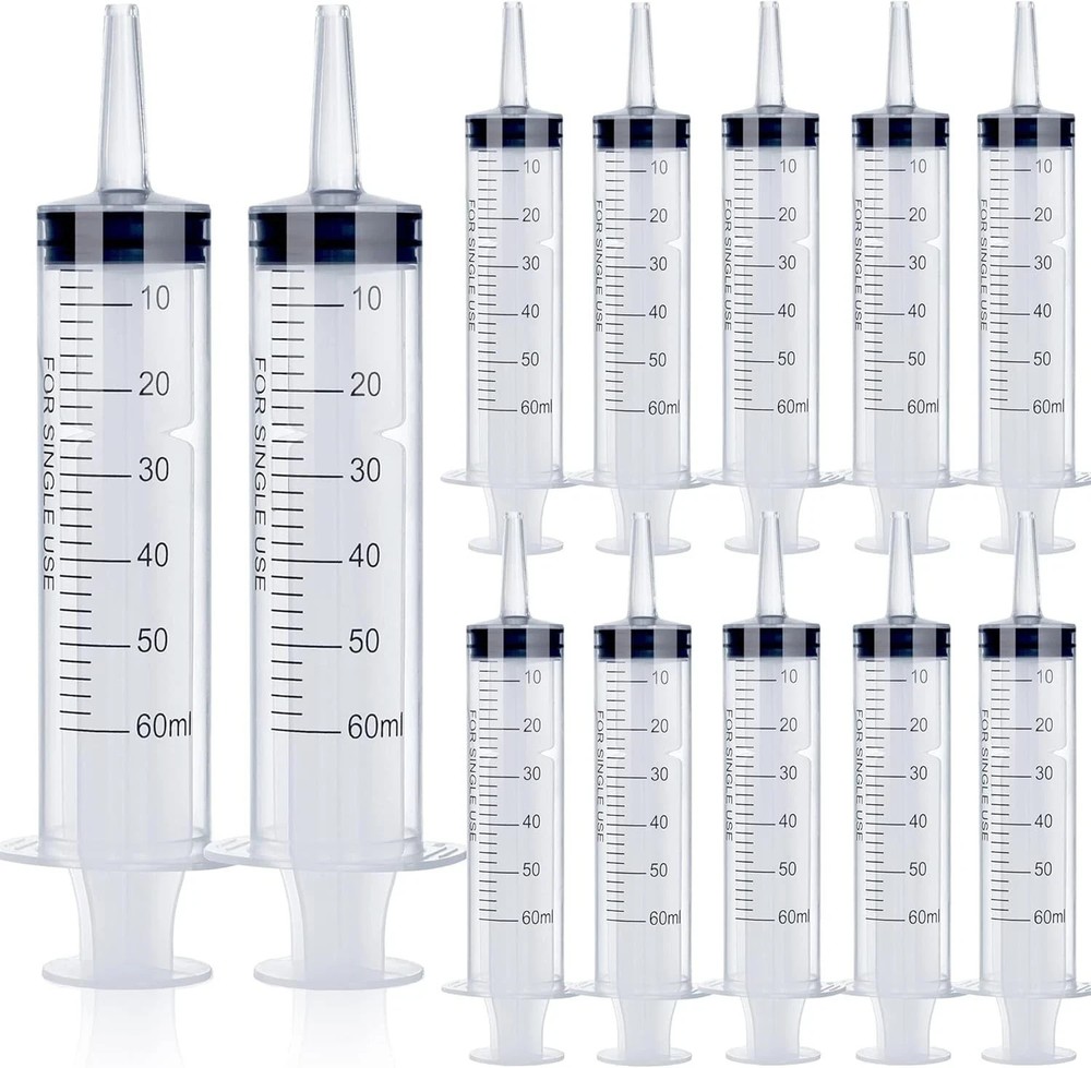 12Pack 60Ml Syringe for Liquid - Large Plastic Syringes without Needle for Jello