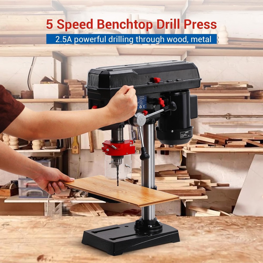 8" Benchtop Drill Press Tabletop Drilling Machine 740-3100RPM Adjustable Speed