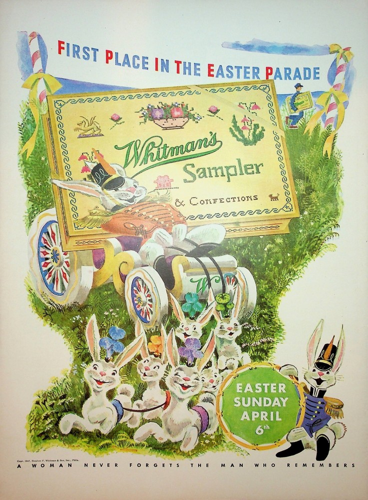 Original Whitman's Sampler Ad: Easter Bunny