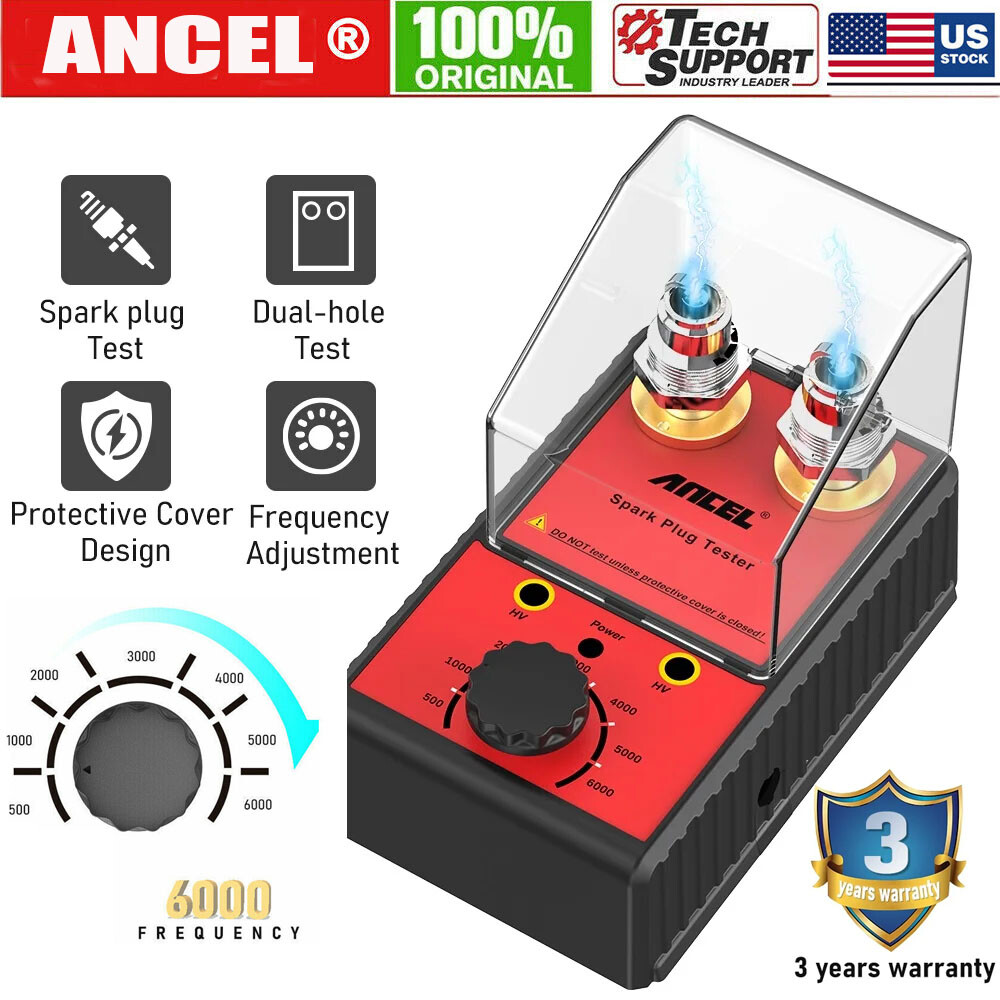 Spark Plug Tester Dual Hole Diagnostic Tool Gasoline 12V Car Ignition Analyzer