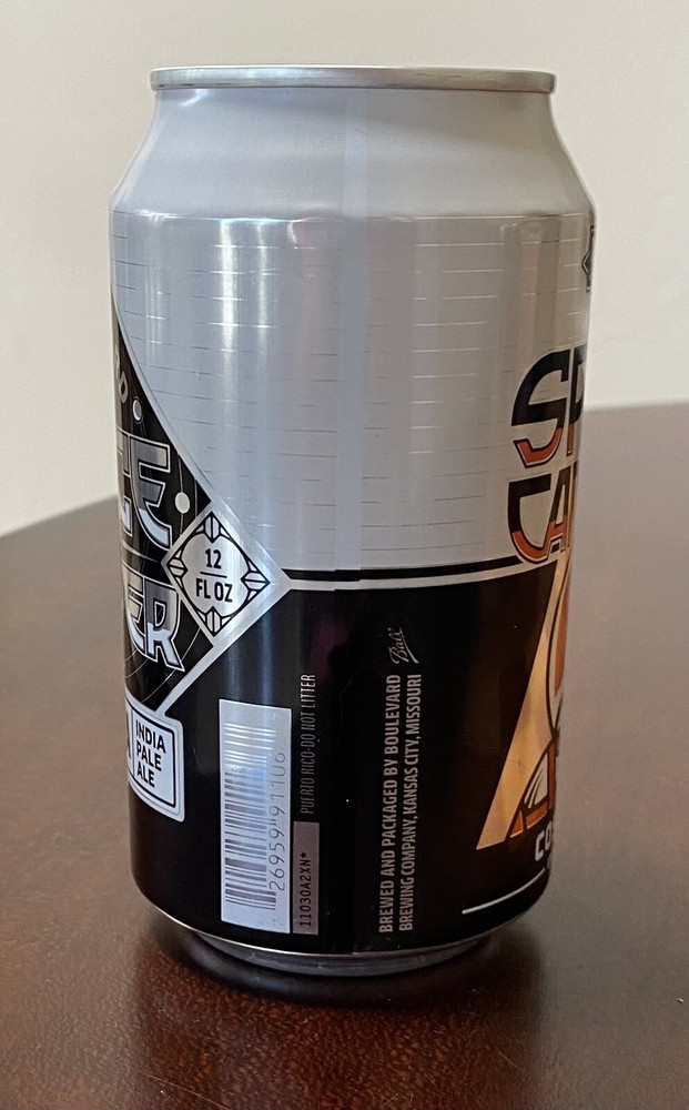 Boulevard Brewing Space Camper Cosmic IPA Empty Beer Can Bottom Opened
