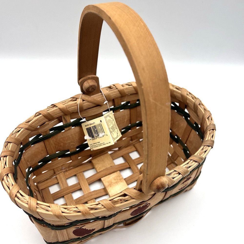 Primitive Apple woven Basket Decor Cottagecore Crazy Mountain