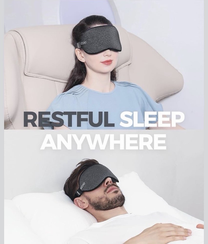 MZOO Luxury Sleep Mask for Back, Side Sleeper, Complete Light Blocking Sleeping