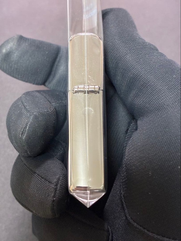 Zippo Fire Etching Engraved Silver One Sided Processing Lighter Regular Japan