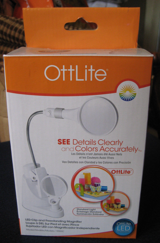 OttLite LED Clip & Freestanding Magnifier Model 19000C Open Box