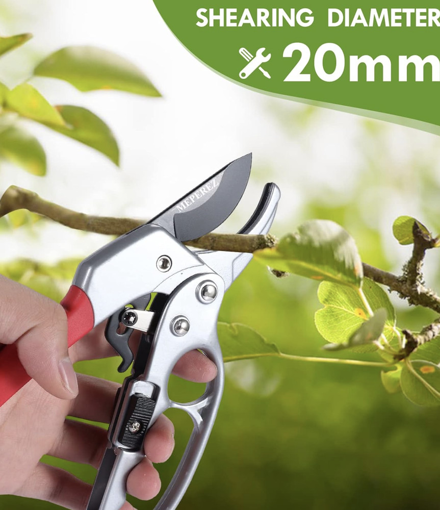 MEPEREZ Ultra Sharp Steel Pruning Shears Snips Effortlessly Garden Scissors