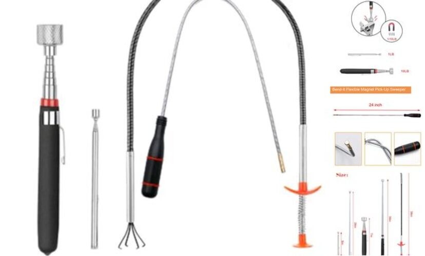 4 Pack Telescoping Magnet Pick-up Tool Set - Retrieving Pickup