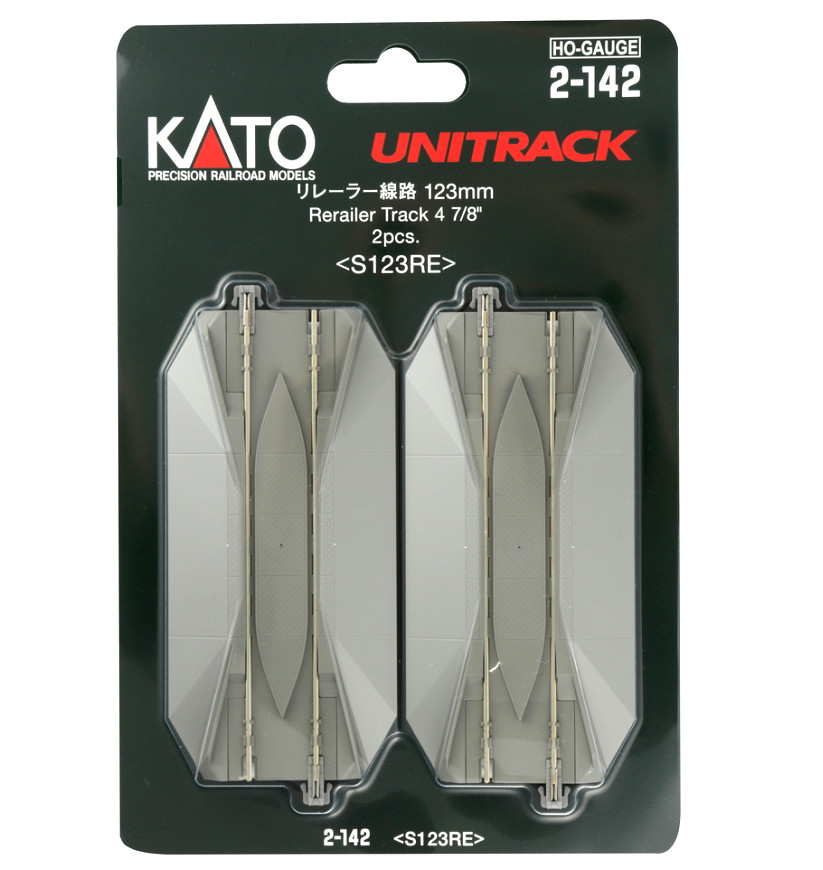 Kato #2-142 HO Scale Rerailer UniTrack 123mm (4 7/8") -  Code 83 - 2 sections