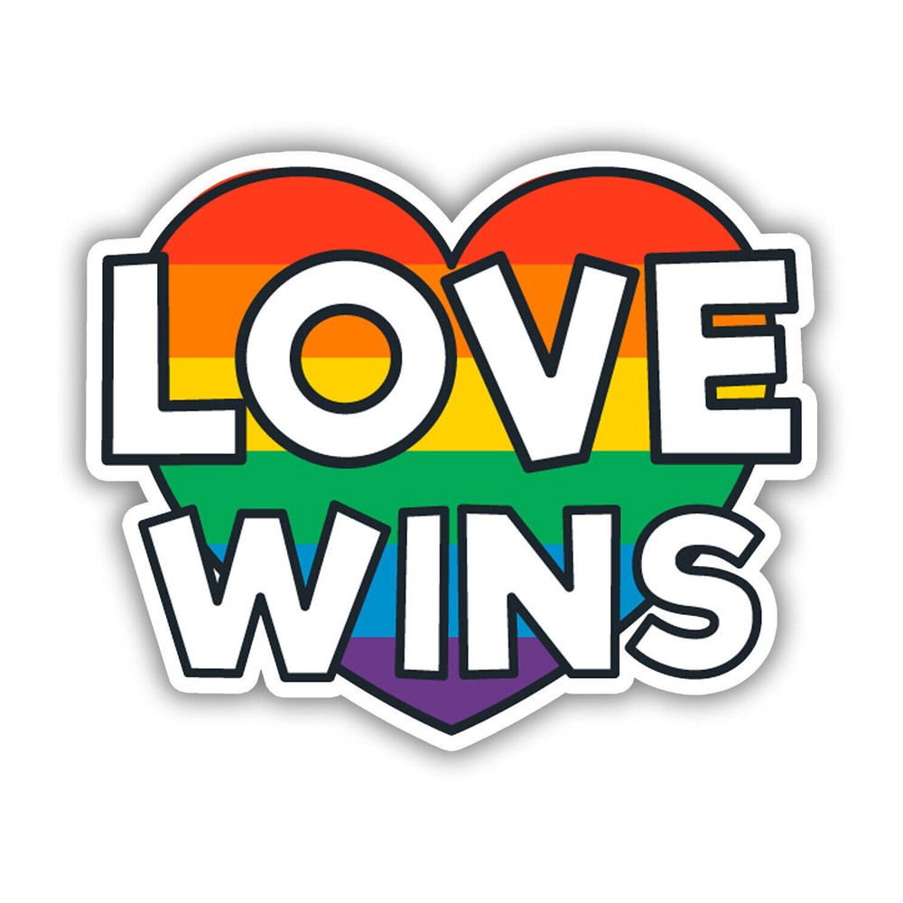 Love Wins Rainbow Sticker Decal