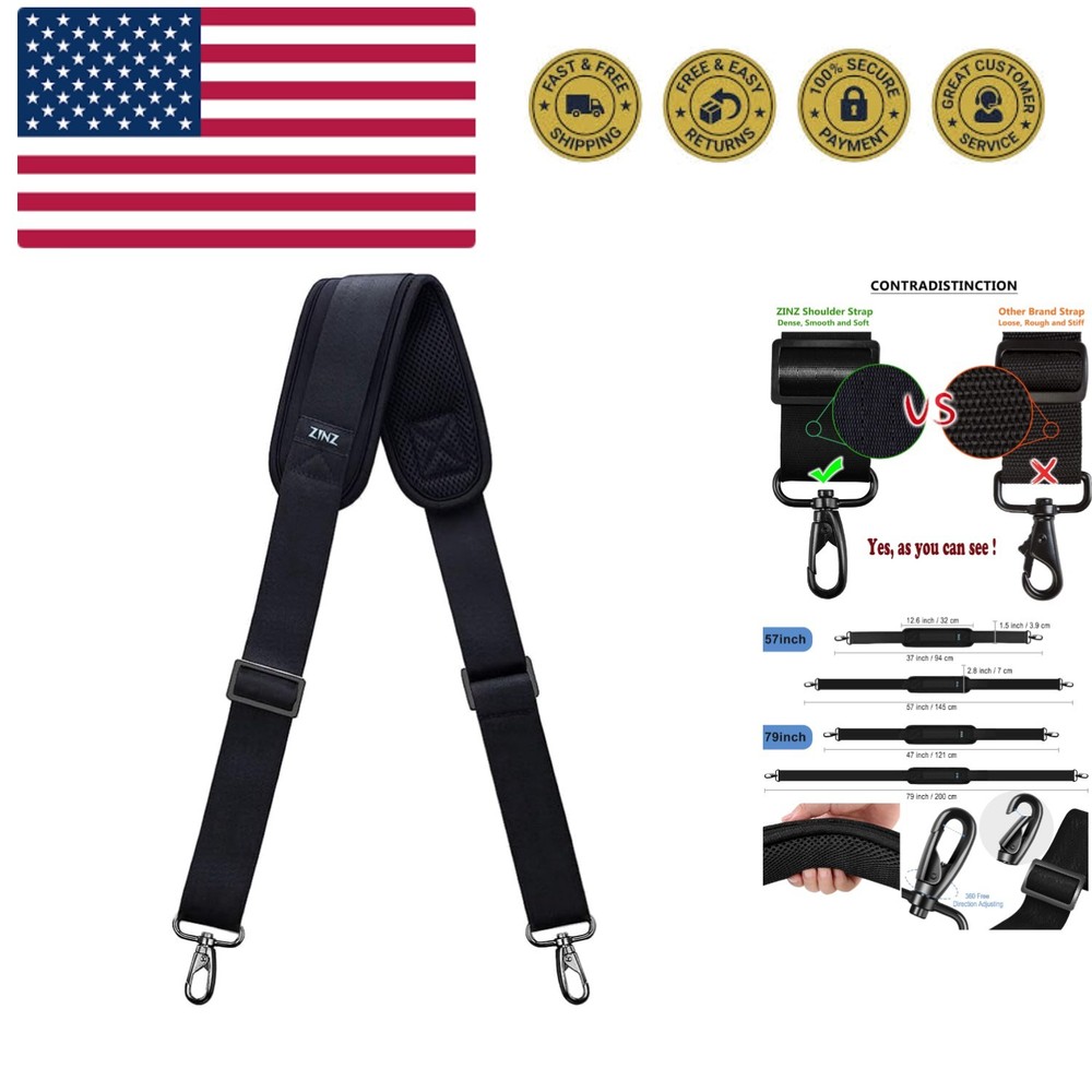 Bag Shoulder Strap, Padded Adjustable Shoulder Strap Replacement