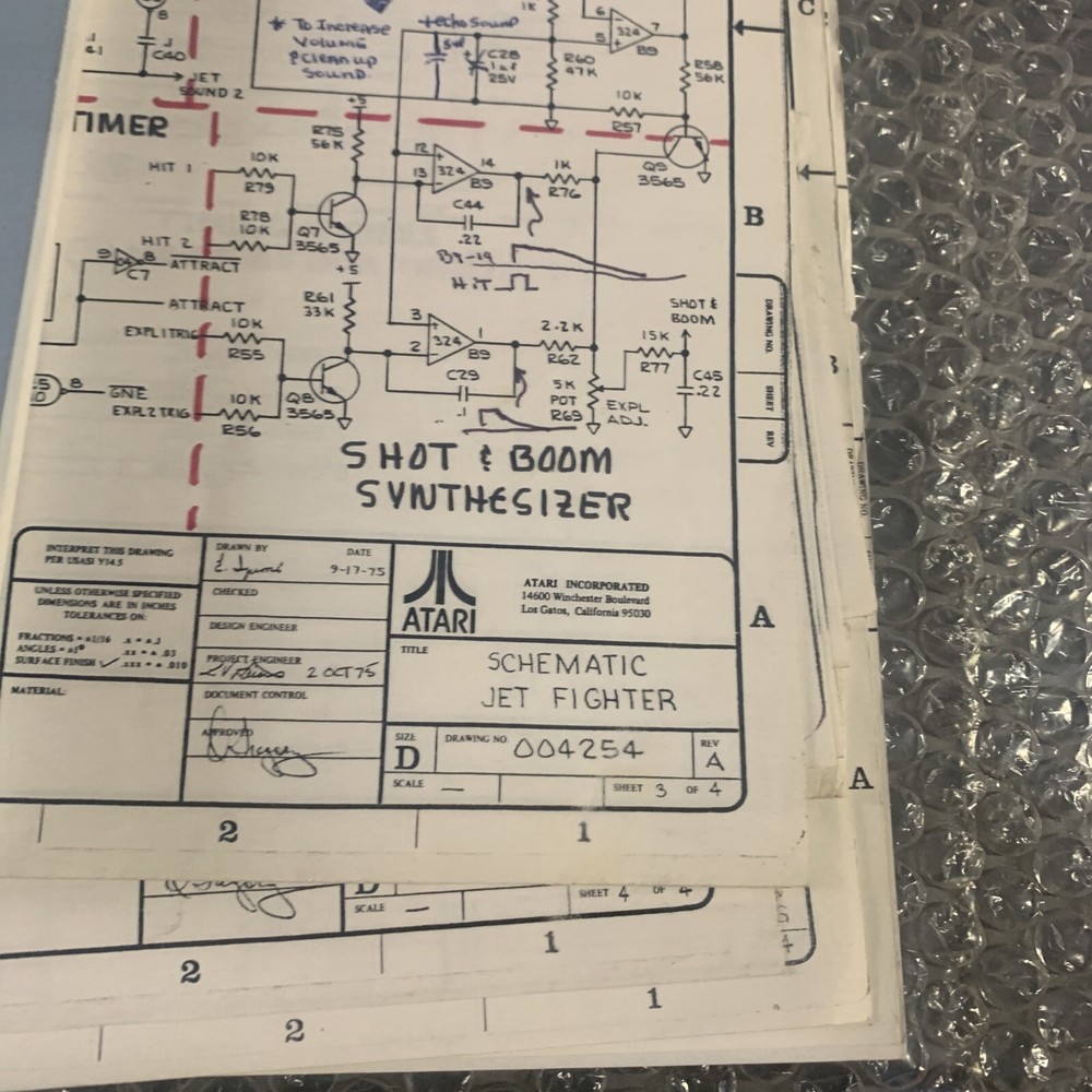 Original Jet Fighter Atari arcade Video game manual