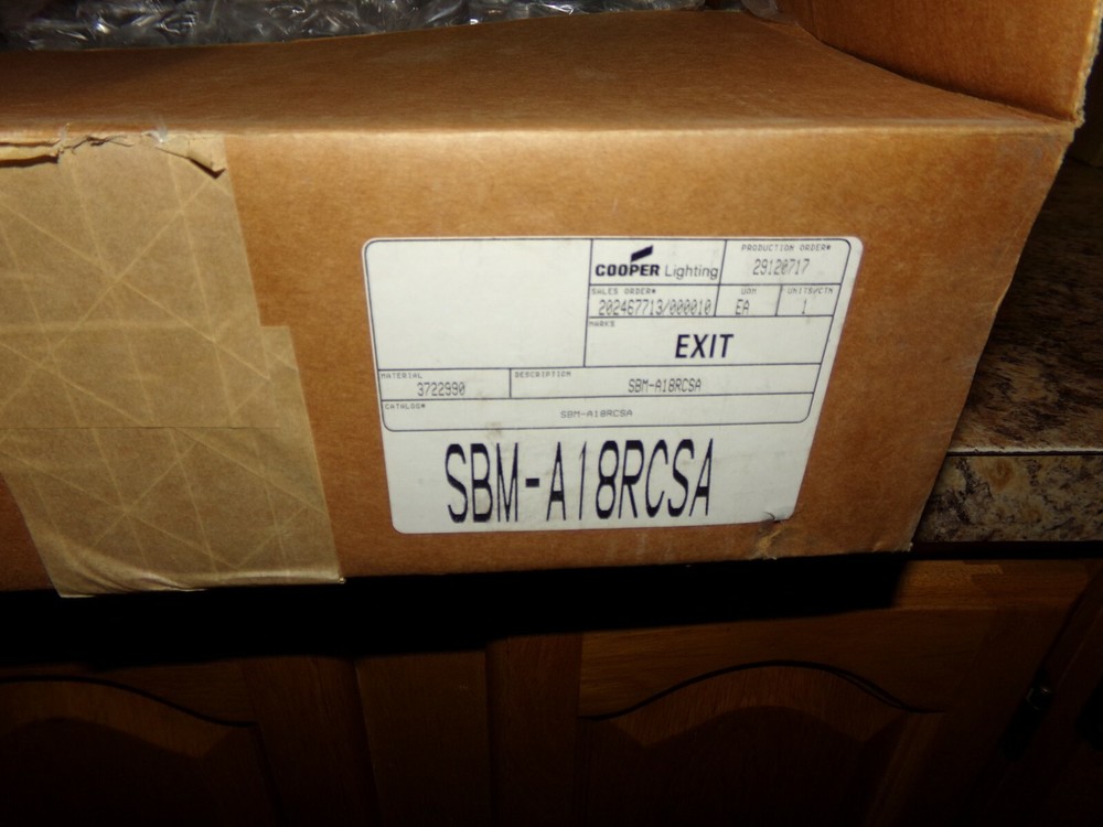 New Cooper Lighting SBM-A18RCSA EXIT Light Sign New