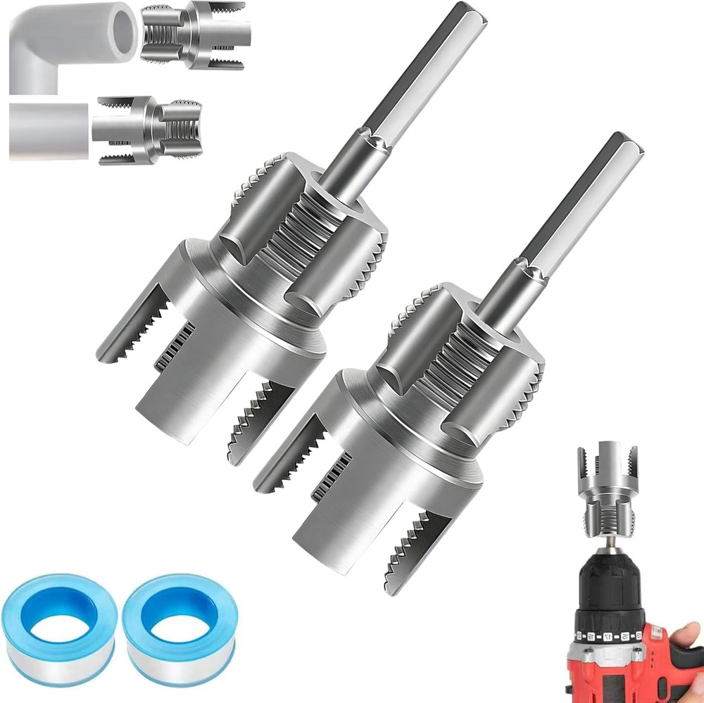 PVC Pipe Threader Kit – 4 in 1 Internal & External Pipe Threading Tool for PVC,