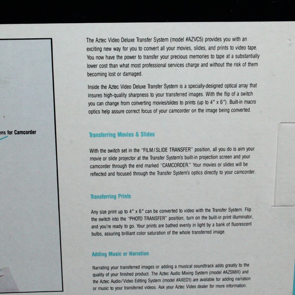 Aztec Deluxe Video Transfer System, New in Box