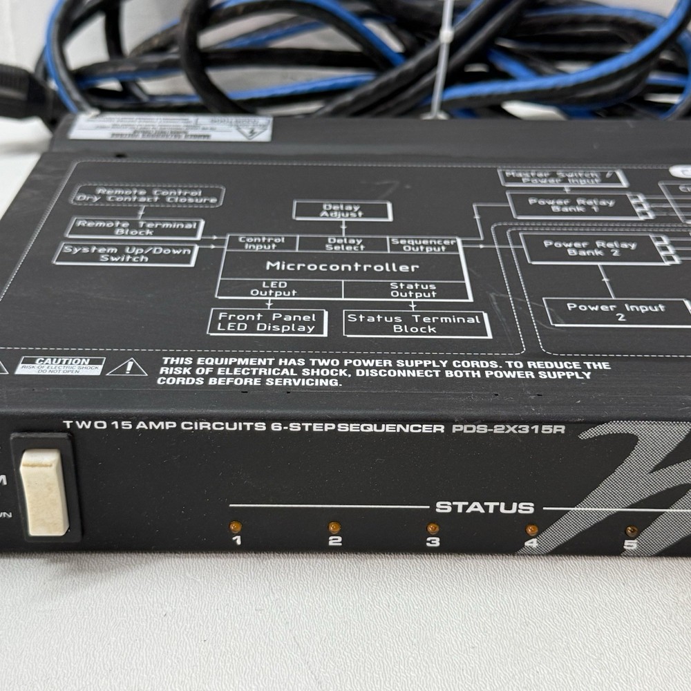 Middle Atlantic PDS-2X315R 15A 6-Step Rackmount Power Sequencer / PDU