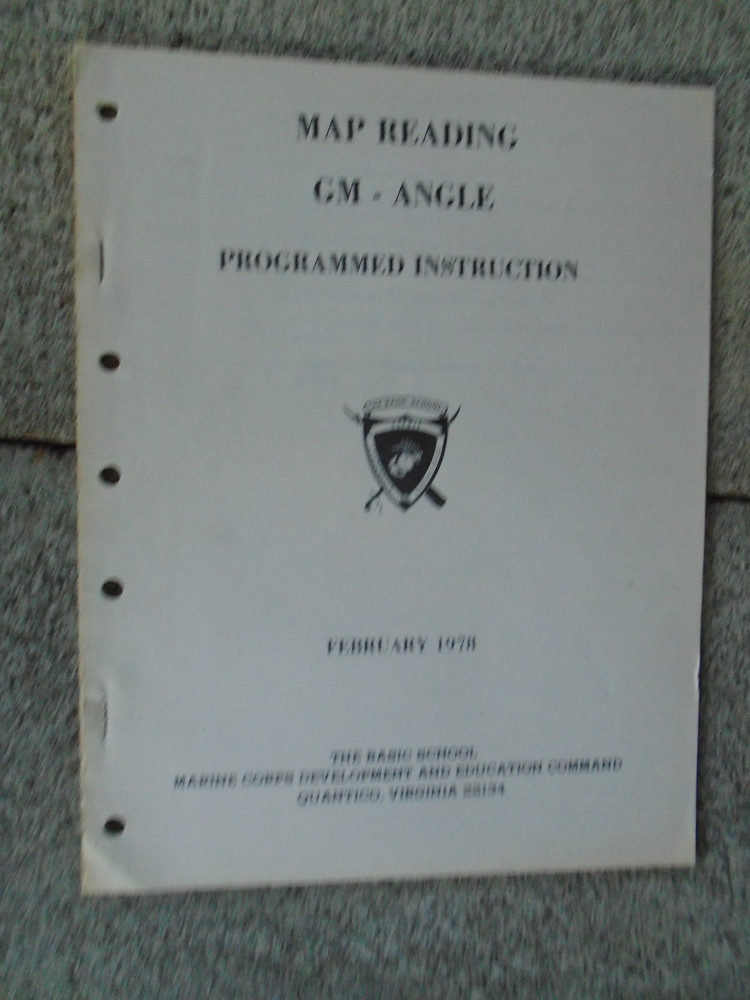 USMC Quantico training booklet, map reading, GM-Angle